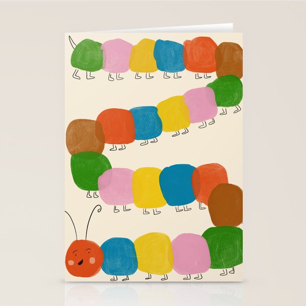 Pom Pom Caterpillar Stationery Card Gallery Image 1