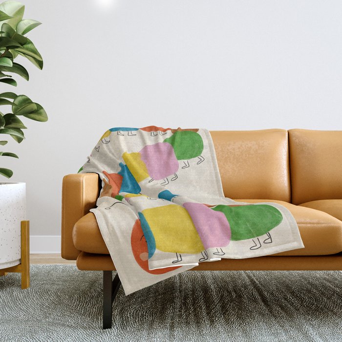 Pom Pom Caterpillar Throw Blanket Gallery Image 1