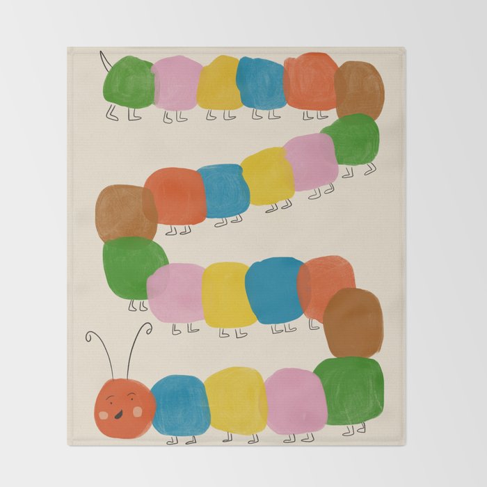 Pom Pom Caterpillar Throw Blanket Gallery Image 2
