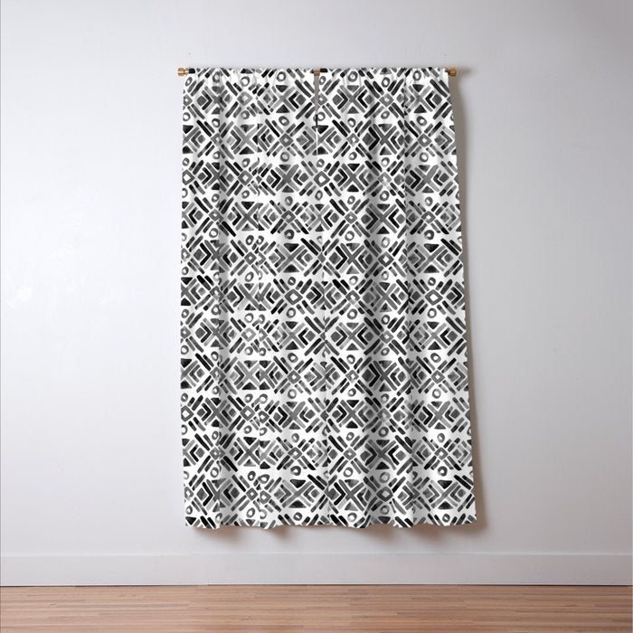 Sonoran Stripe - Black&White Window Curtain Gallery Image 3