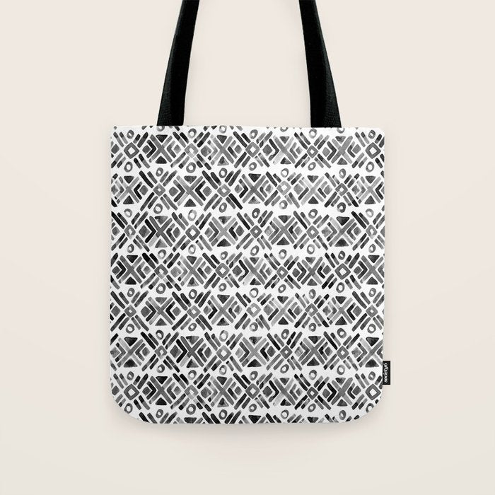 Sonoran Stripe - Black&White Tote Bag Gallery Image 1