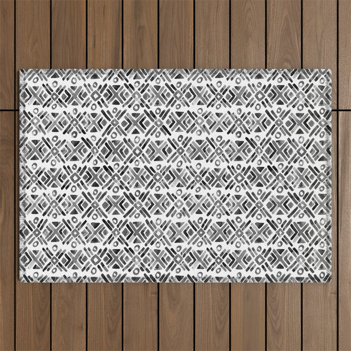 Sonoran Stripe - Black&White Outdoor Rug Gallery Image 1