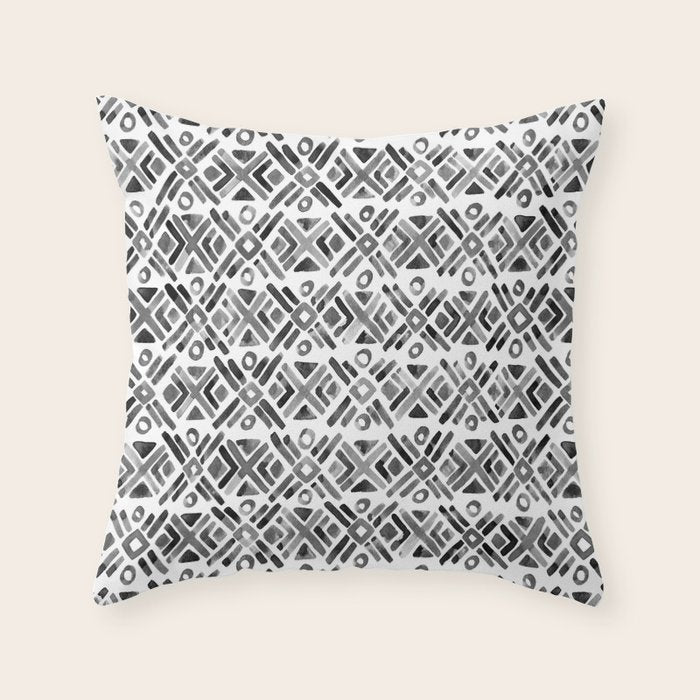 Sonoran Stripe - Black&White Throw Pillow Gallery Image 1