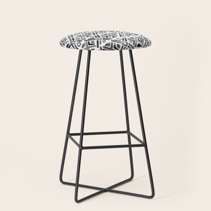 Sonoran Stripe - Black&White Stool Gallery Image 1