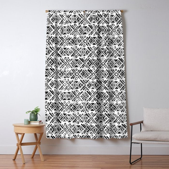 Sonoran Stripe - Black&White Window Curtain Gallery Image 5