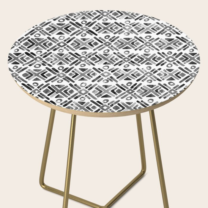Sonoran Stripe - Black&White Side Table Gallery Image 2