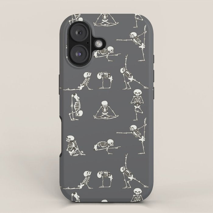 Skeleton Yoga_Gray iPhone Case Gallery Image 1