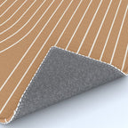 Minimal Line Curvature LXXXI Peach Orange Mid Century Modern Arch Abstract Rug Gallery Image 4