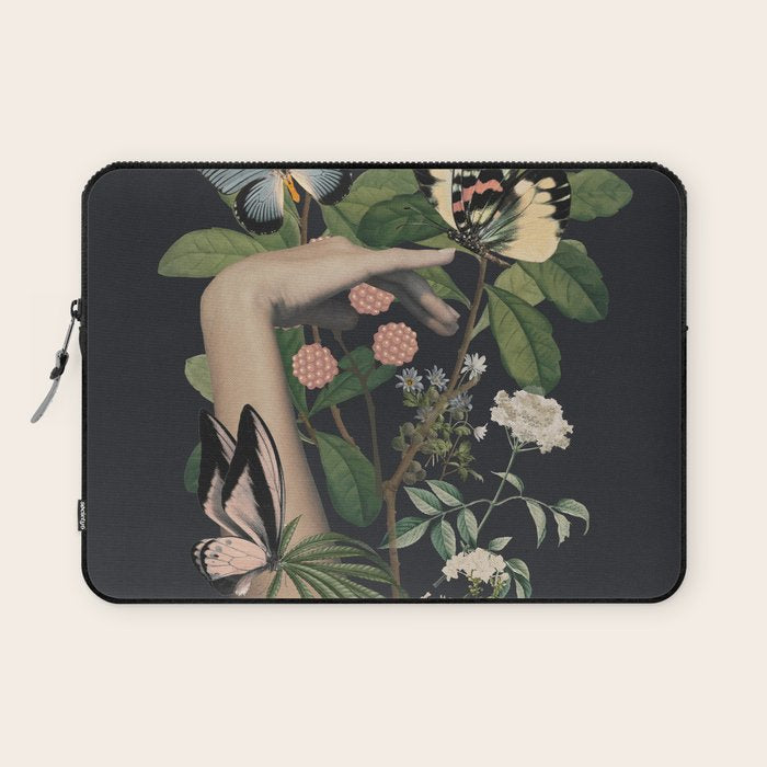 Minimal Collage/ Hand, Plants and Butterflies 5 Laptop Sleeve Gallery Image 1