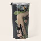 Minimal Collage/ Hand, Plants and Butterflies 5 Travel Mug Gallery Image 3