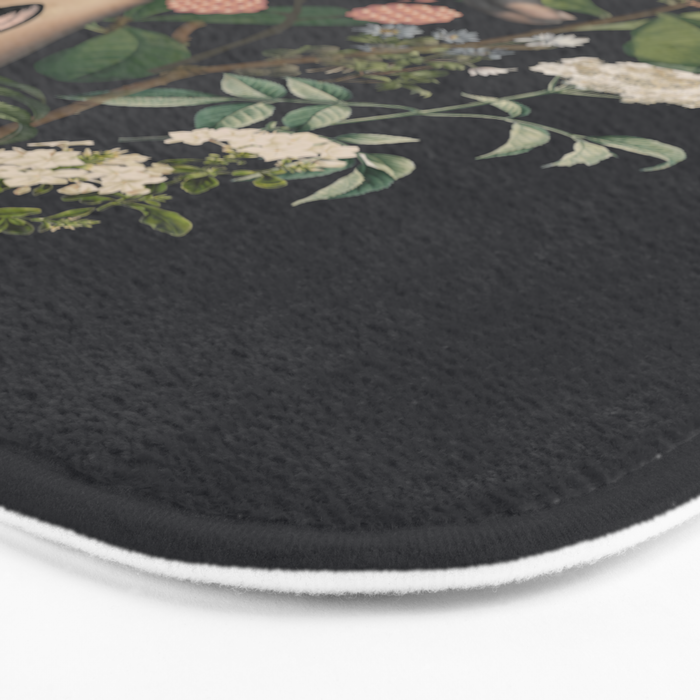 Minimal Collage/ Hand, Plants and Butterflies 5 Bath Mat Gallery Image 3