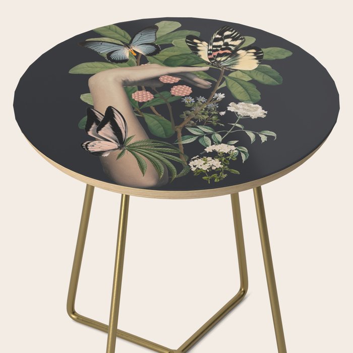 Minimal Collage/ Hand, Plants and Butterflies 5 Side Table Gallery Image 2