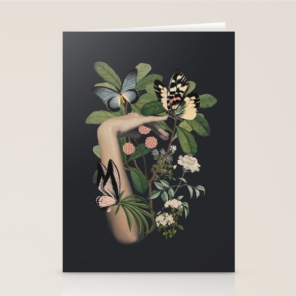 Minimal Collage/ Hand, Plants and Butterflies 5 Stationery Card Gallery Image 2