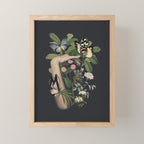 Minimal Collage/ Hand, Plants and Butterflies 5 Mini Art Print Gallery Image 1
