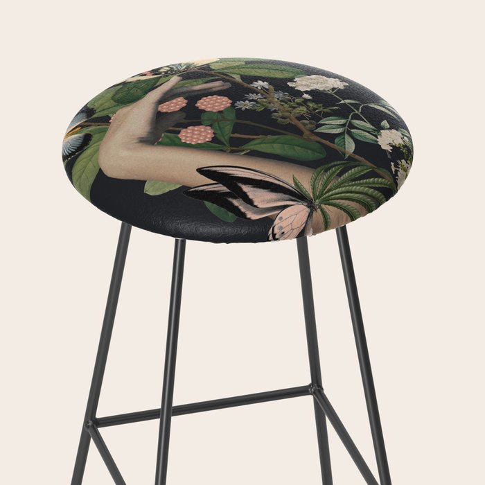 Minimal Collage/ Hand, Plants and Butterflies 5 Stool Gallery Image 2