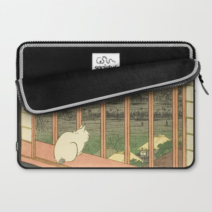 Utagawa Hiroshige - Asakusa Rice Fields, Torinomachi Festival - Vintage Japanese Woodblock Print, 1857 Laptop Sleeve Gallery Image 2