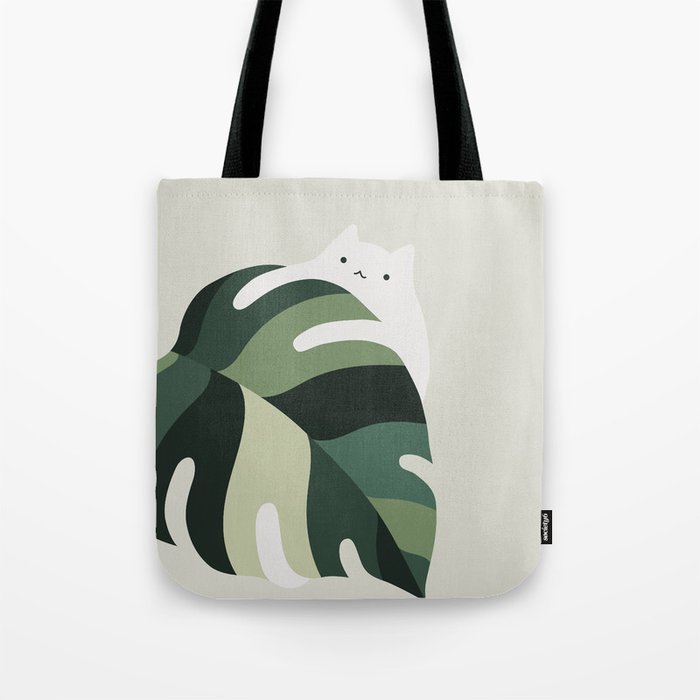 Cat and Plant 12B Tote Bag Gallery Image 1