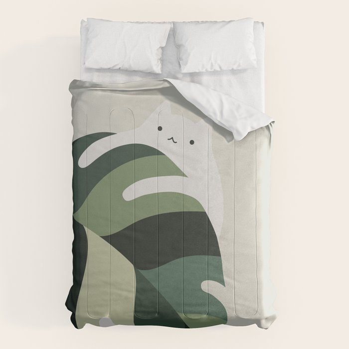 Cat and Plant 12B Comforter Gallery Image 6