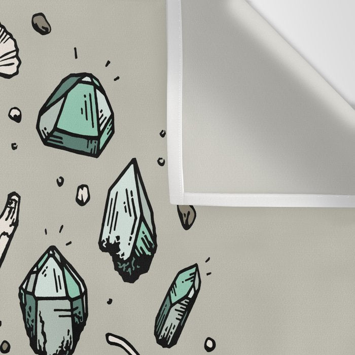 Triceratops Rocks! | Aquamarine | Dinosaur Skull Fossil Art Wall Tapestry Gallery Image 3