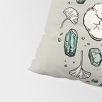 Triceratops Rocks! | Aquamarine | Dinosaur Skull Fossil Art Pillow Sham Gallery Image 4