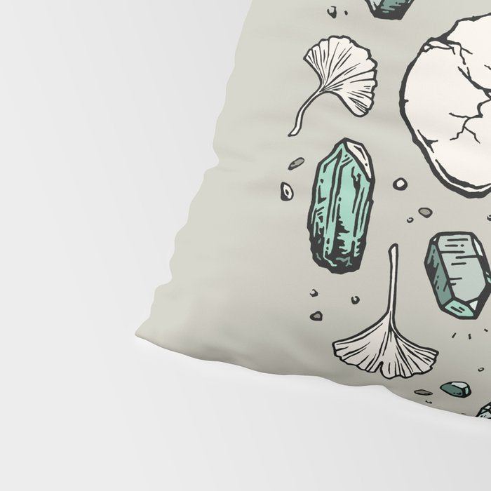 Triceratops Rocks! | Aquamarine | Dinosaur Skull Fossil Art Pillow Sham Gallery Image 4