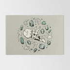 Triceratops Rocks! | Aquamarine | Dinosaur Skull Fossil Art Rug Gallery Image 2
