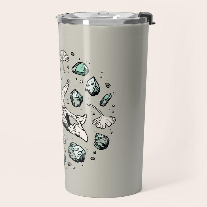 Triceratops Rocks! | Aquamarine | Dinosaur Skull Fossil Art Travel Mug Gallery Image 2