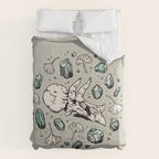 Triceratops Rocks! | Aquamarine | Dinosaur Skull Fossil Art Comforter Gallery Image 6