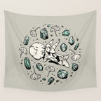 Triceratops Rocks! | Aquamarine | Dinosaur Skull Fossil Art Wall Tapestry Gallery Image 4