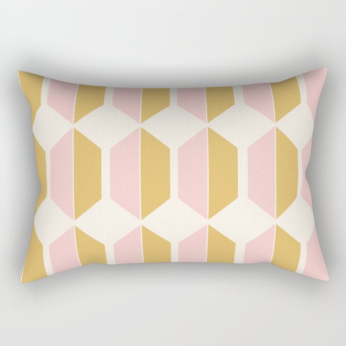 Zola Pattern Shapes - Sunrise Pink and Orange Rectangular Pillow Gallery Image 2