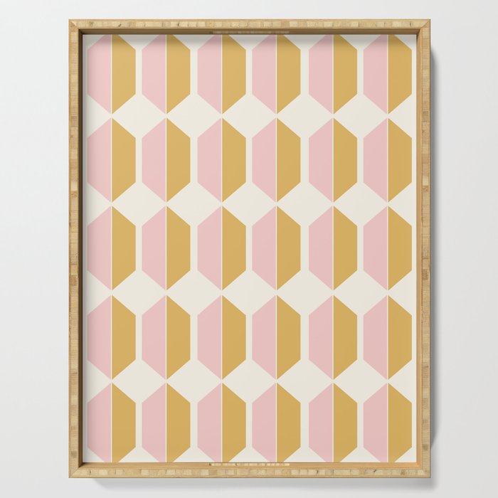 Zola Pattern Shapes - Sunrise Pink and Orange Serving Tray Gallery Image 1