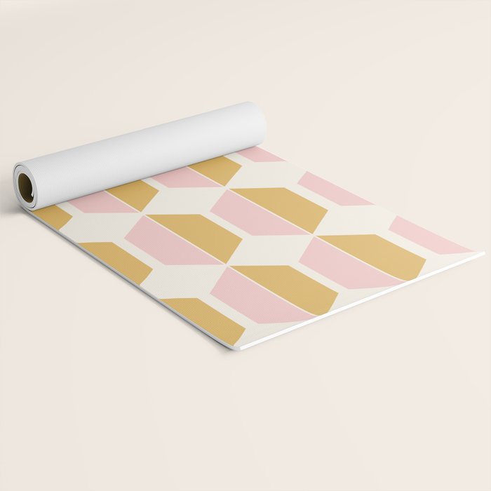 Zola Pattern Shapes - Sunrise Pink and Orange Yoga Mat Gallery Image 2