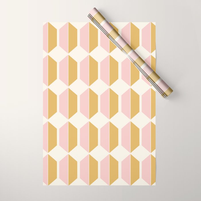 Zola Pattern Shapes - Sunrise Pink and Orange Wrapping Paper Gallery Image 1