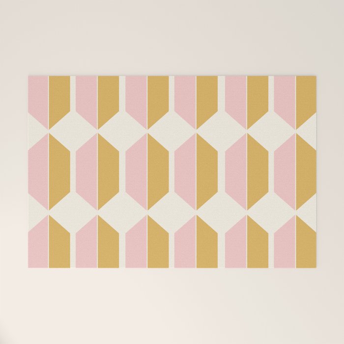 Zola Pattern Shapes - Sunrise Pink and Orange Welcome Mat Gallery Image 1