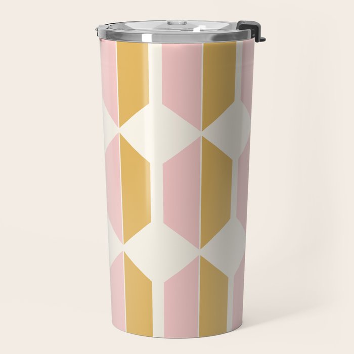 Zola Pattern Shapes - Sunrise Pink and Orange Travel Mug Gallery Image 2