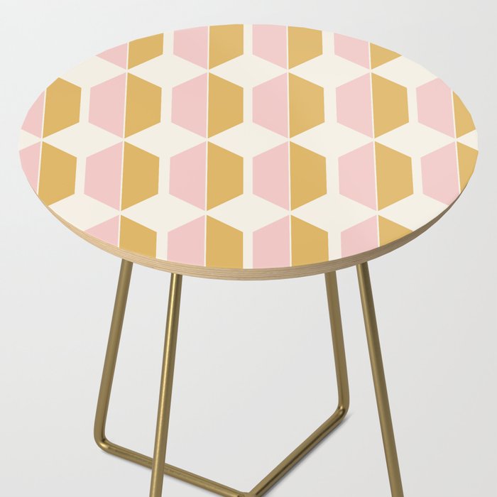 Zola Pattern Shapes - Sunrise Pink and Orange Side Table Gallery Image 2