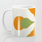 Mid-Century Modern Art 1.4 - Green & Orange Flower Coffee Mug Gallery Image 3