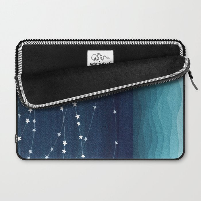 Garlands of stars, watercolor teal ocean Laptop Sleeve Gallery Image 2