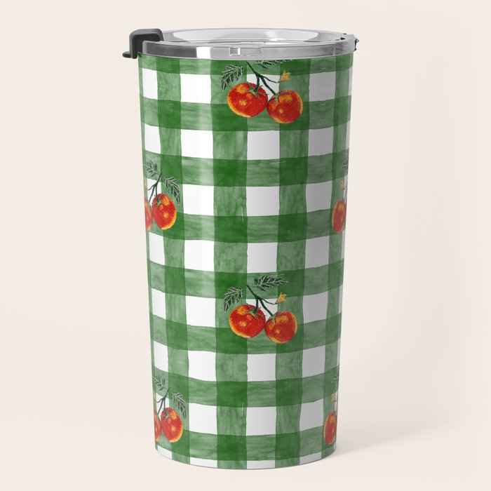 Tomato Gingham Travel Mug Gallery Image 3