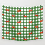 Tomato Gingham Wall Tapestry Gallery Image 4