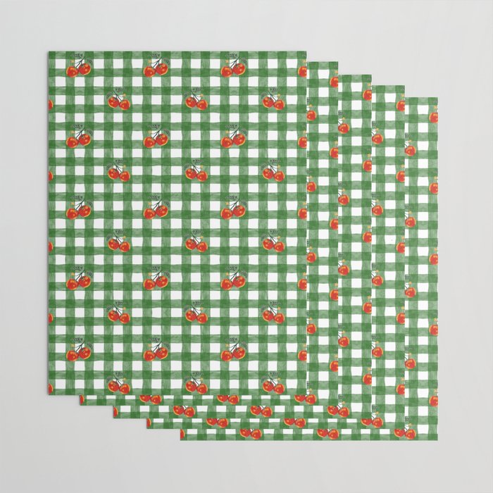 Tomato Gingham Wrapping Paper Gallery Image 3