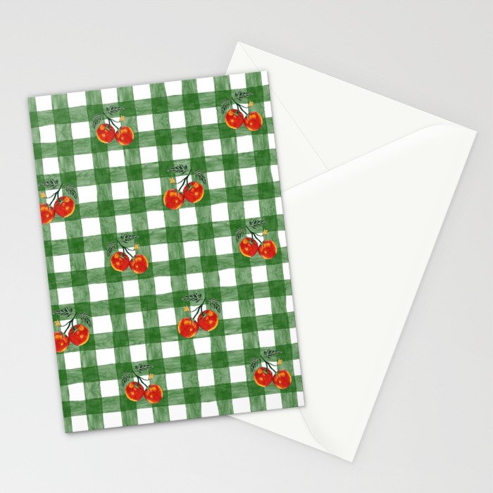 Tomato Gingham Stationery Card Gallery Image 2