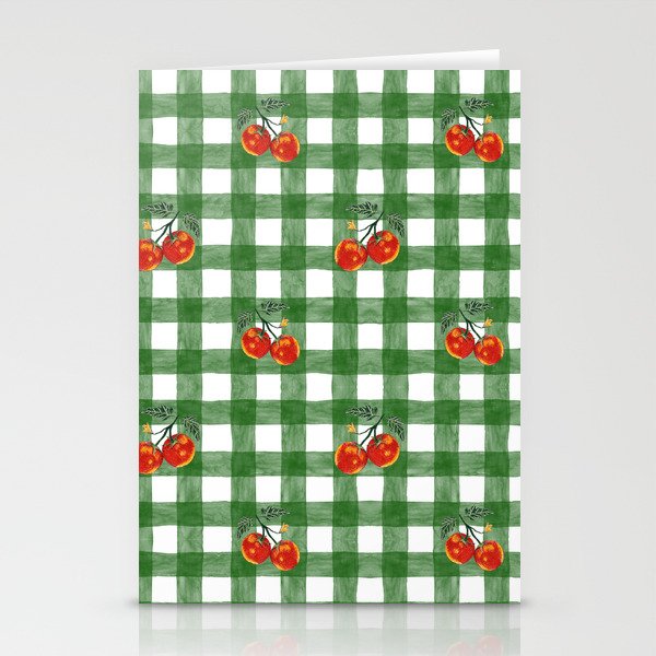 Tomato Gingham Stationery Card Gallery Image 2
