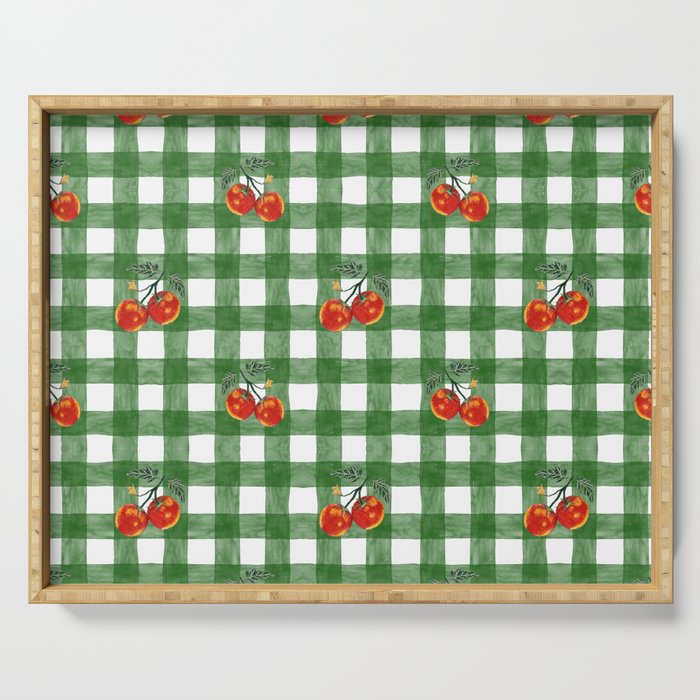 Tomato Gingham Serving Tray Gallery Image 1