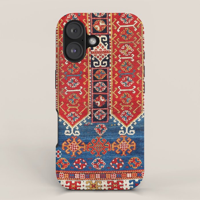 Kazak Southwest Caucasus Carpet Fragment Print iPhone Case Gallery Image 1
