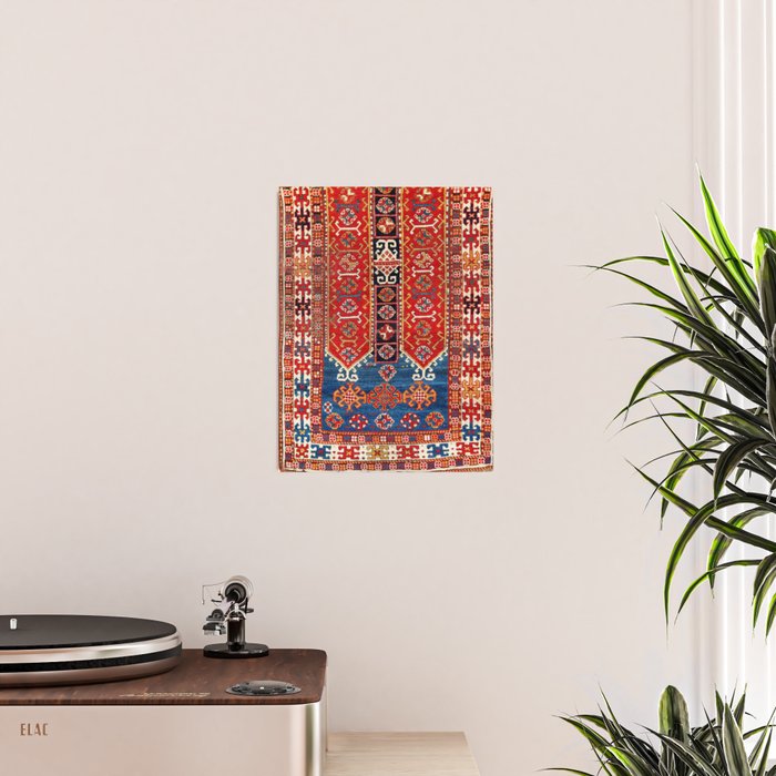 Kazak Southwest Caucasus Carpet Fragment Print Poster Gallery Image 2