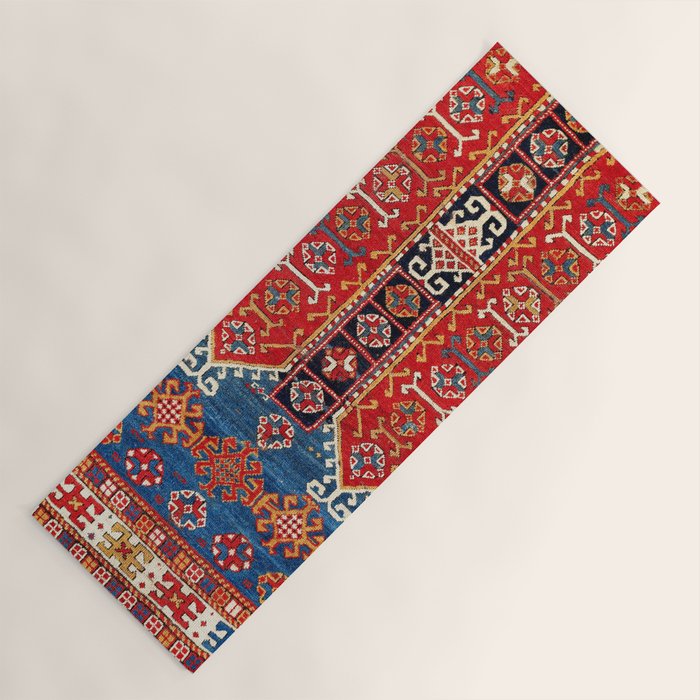 Kazak Southwest Caucasus Carpet Fragment Print Yoga Mat Gallery Image 1
