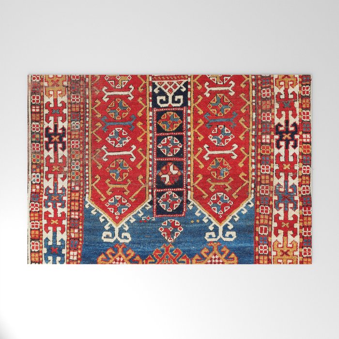 Kazak Southwest Caucasus Carpet Fragment Print Welcome Mat Gallery Image 1