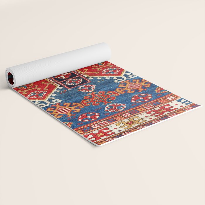 Kazak Southwest Caucasus Carpet Fragment Print Yoga Mat Gallery Image 2