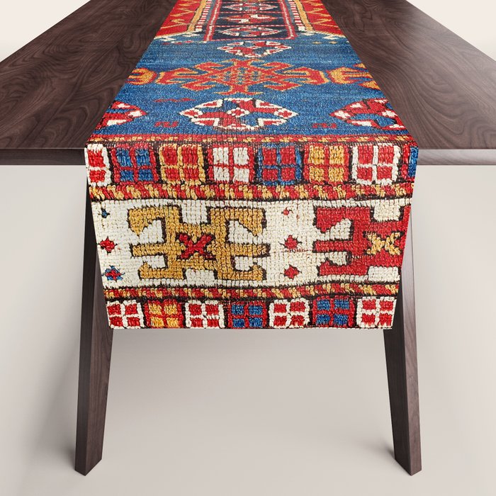 Kazak Southwest Caucasus Carpet Fragment Print Table Runner Gallery Image 1